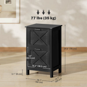 Vertical Filing Cabinet with 2 Drawers, Rustic Farmhouse Office Storage Cabinet for A4, Letter Size – view 2