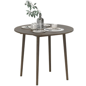 Folding Dining Table, Round Drop Leaf Kitchen Table for Small Spaces with Wood Legs, Oak – view 22