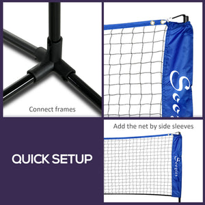 Soozier 10ft Badminton Net, Height Adjustable Outdoor Sports Net with Carry Bag, for Tennis, Pickleball and Volleyball