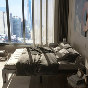 Queen Size 14 Inch Wooden Bed Mattress Frame-Brown view 3