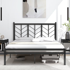 Queen Size Platform Bed with Headboard and Metal Frame-Queen Size view 5