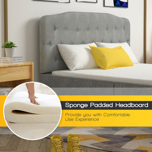 Queen Upholstered Headboard with Adjustable Heights-Light Gray view 6