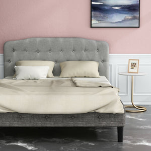 Queen Upholstered Headboard with Adjustable Heights-Light Gray view 7