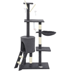 53" Cat Tree Tower, Kitten Activity Centre with Scratching Posts, Condo, Perches, Ladder, Hammock – view 15