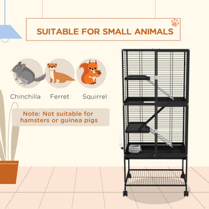 Rolling Small Animal Cage 34"H Chinchilla Cage for Ferrets, Squirrels w/ Removable Tray, Storage Shelf – view 10