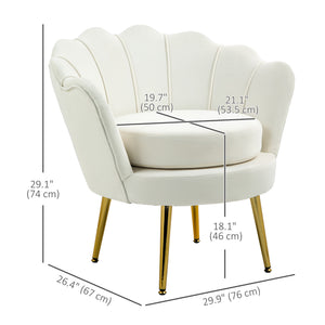 Modern Accent Chair, Velvet-Touch Fabric Leisure Club Chair with Gold Metal Legs for Bedroom, Dark Green – view 9