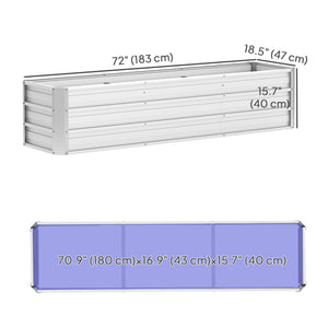 6' x 1.5' x 1.3' Galvanized Raised Garden Bed, Elevated Large Metal Planter Box w/ Install Gloves for – view 30
