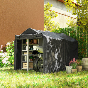 Outdoor Storage Shed, UV Resistant Bike Tent with Roll-up Zipper Door, Portable Shed for Bike, Motorcycle – view 6