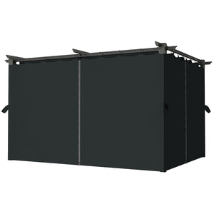 10' x 13' Pergola with Retractable Canopy and Curtains, UPF30+ Sun Shade Shelter for Grill, Garden, Backyard, Deck