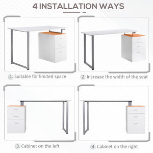 47" Computer Desk Writing Table Workstation with Multi-Use Reversible File Drawers Metal Frame Home Office – view 5