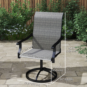 Outdoor Swivel Dining Chairs Set of 2, High Back Swivel Chairs with All Weather Mesh for Deck, Backyard – view 16