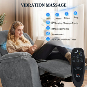 Power Recliner Chair with Massage, Electric Lift Chair for Elderly with Side Pockets, 2 Memory Positions – view 11