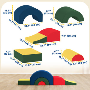 Qaba Toddlers Climbing Toys, 5-Piece Foam Climbing Blocks, Soft Play Set, Indoor for Stacking, Crawling, Sliding
