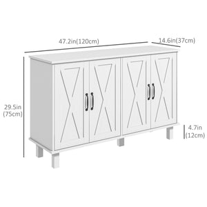Kitchen Sideboard Cabinet with 4 Barn Doors and 2 Adjustable Shelves, Buffet Table for Living Room – view 9
