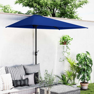 8ft Half Umbrella Outdoor Balcony Parasol Patio Garden Outdoor Window Sun Shade w/ 5 Ribs Beige – view 42