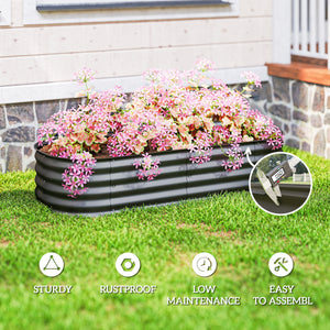 4.9 x 2 x 1ft Galvanized Raised Garden Bed Kit, Metal Planter Box with Safety Edging, Black – view 13