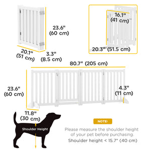 23.5"H Foldable Dog Gate with Door, 4 Panels Freestanding Pet Gate Barriers Indoor with Support Feet – view 5