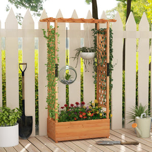 Raised Garden Bed with Arch Trellis-Orange view 2