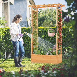 Raised Garden Bed with Arch Trellis-Orange view 3