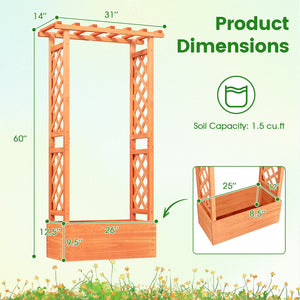 Raised Garden Bed with Side Trellis and Hanging Roof and Drainage Hole-Orange view 4