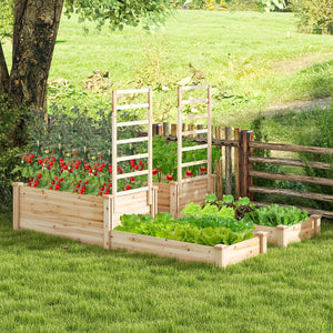 Raised Garden Bed with Trellis-Natural view 6
