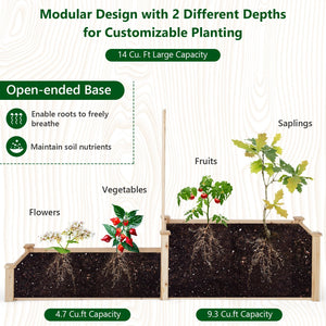 Raised Garden Bed with Trellis-Natural view 8