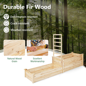 Raised Garden Bed with Trellis-Natural view 9