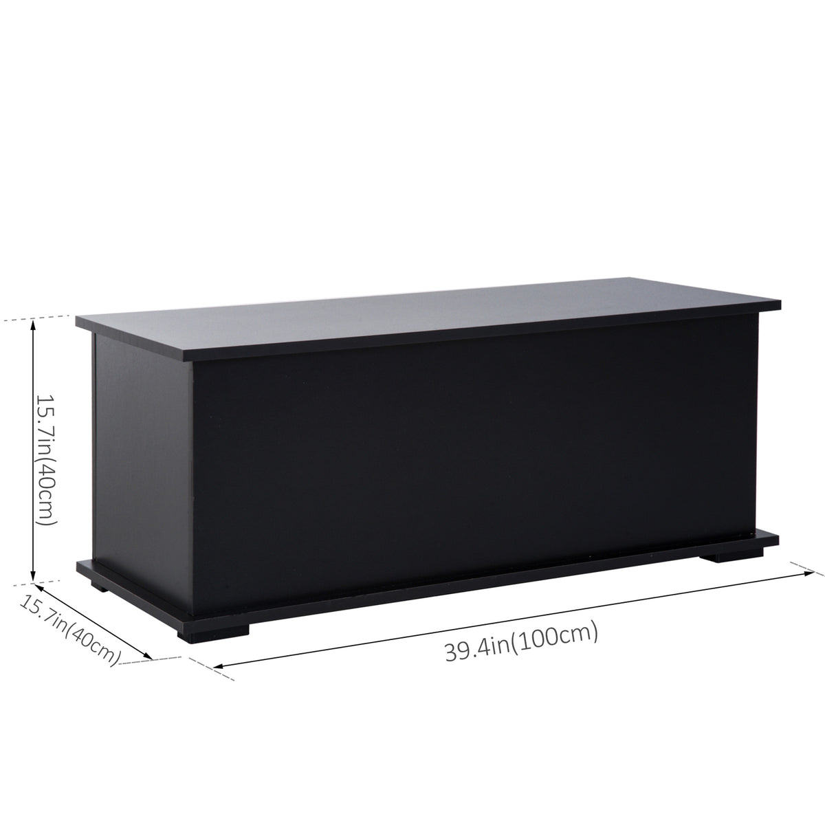 39.5" Storage Chest with 2 Safety Hinges, Storage Box Organizer with Flip-Top Lid, Entryway Storage Bench – view 2