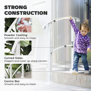1-3 Step Handrails for Outdoor Steps, Porch Deck Railing, Metal Outdoor Stair Railing with Installation Kit, White