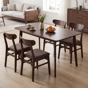 Rectangle Dining Table for 4-6 People 47 inches Kitchen Table-Walnut view 3