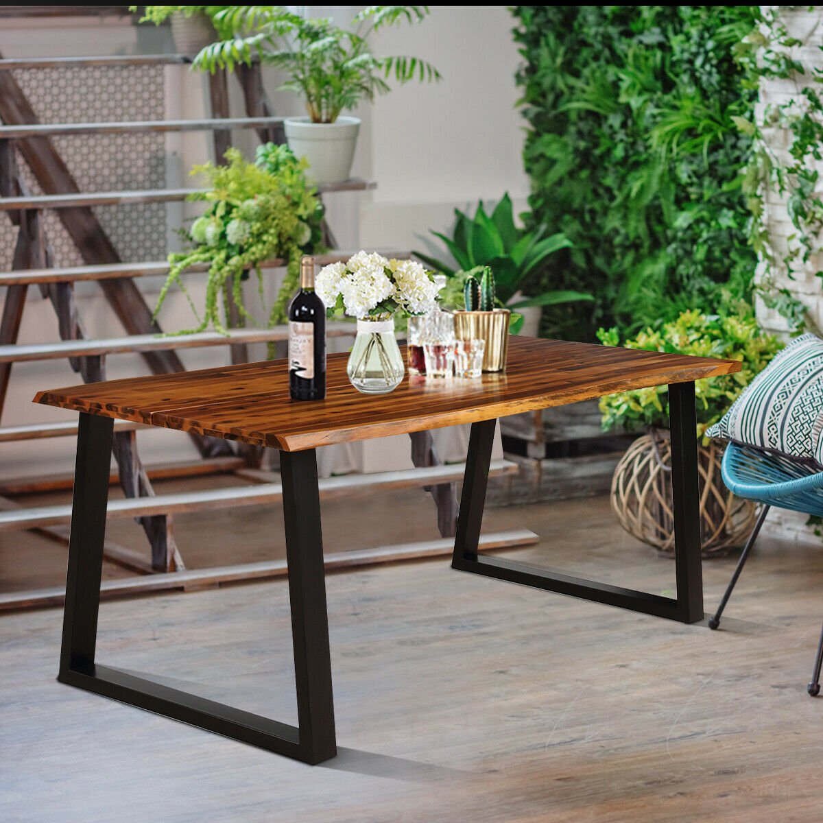 Rectangular Acacia Wood Dining Table view 2