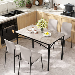 Rectangular Modern Sintered Stone Dining Table for 4 People-Grey view 2