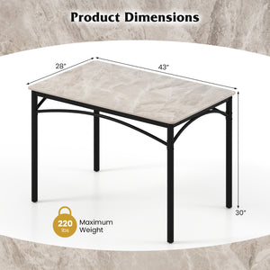 Rectangular Modern Sintered Stone Dining Table for 4 People-Grey view 5