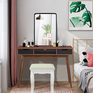 Rectangular Wall Mount Bathroom Mirror with Solid Steel Frame-L view 6