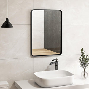 Rectangular Wall Mount Bathroom Mirror with Solid Steel Frame-M view 2