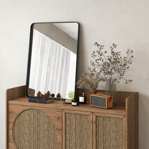 Rectangular Wall Mount Bathroom Mirror with Solid Steel Frame-M view 3