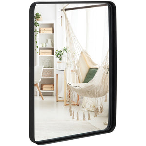 Rectangular Wall Mount Bathroom Mirror with Solid Steel Frame-M view 4