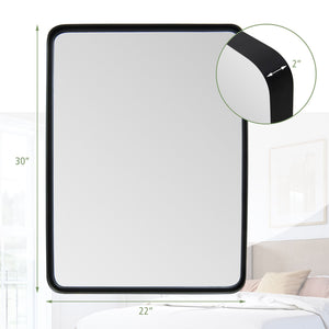 Rectangular Wall Mount Bathroom Mirror with Solid Steel Frame-M view 5
