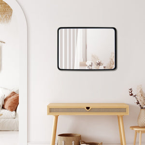 Rectangular Wall Mount Bathroom Mirror with Solid Steel Frame-M view 6