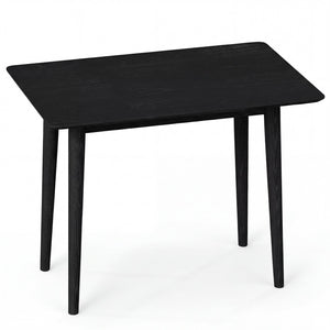 Rectangular Wooden Dining Table for 2-4 34 Inch Farmhouse Solid Wood Kitchen Table-Black