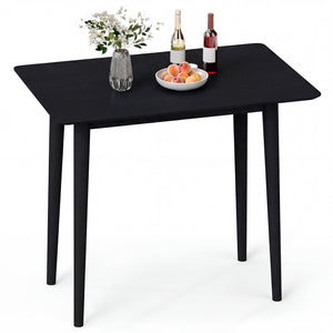 Rectangular Wooden Dining Table for 2-4 34 Inch Farmhouse Solid Wood Kitchen Table-Black view 4