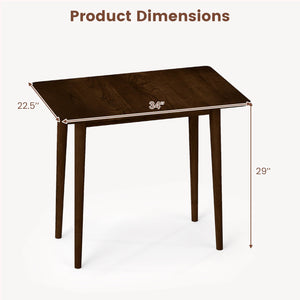 Rectangular Wooden Dining Table for 2-4 34 Inch Farmhouse Solid Wood Kitchen Table-Walnut view 5
