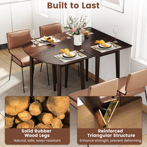 Rectangular Wooden Dining Table for 2-4 34 Inch Farmhouse Solid Wood Kitchen Table-Walnut view 6