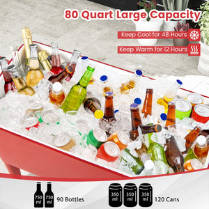 Red Portable Outdoor Patio Cooler Cart view 8