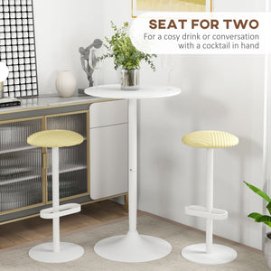 High Top Bar Table, Modern Round Dining Table with Painted Top and Steel Base, Bistro Table for 2 People – view 10