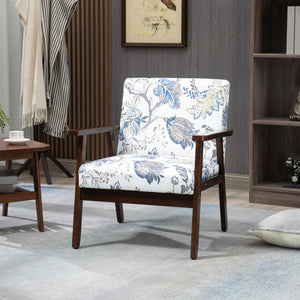 Accent Chairs with Cushioned Seat, Upholstered Linen-Feel Armchair with Adjustable Feet for Bedroom – view 27