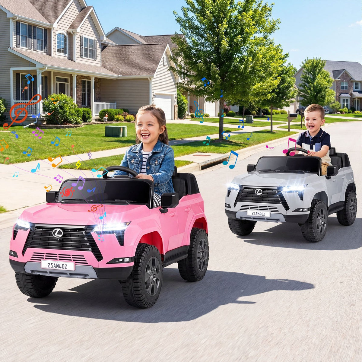 Ride on Car 24V 4WD Licensed LEXUS GX550 Electric Vehicle with Remote for Boys Girls Aged 3+-Pink view 2