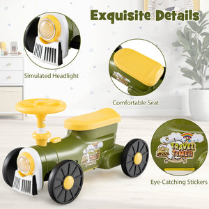 Ride on Toy with Steering Wheel and Train Whistle Sound Button-Green view 7