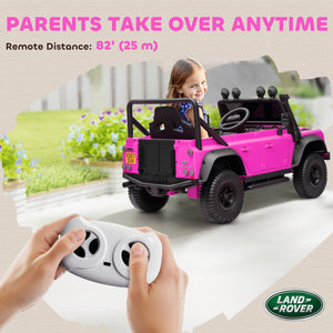 Qaba Land Rover Licensed Kids Ride on Truck with Remote Control, Spring Suspension, LED Lights, 3 Speed for Ages 3-5