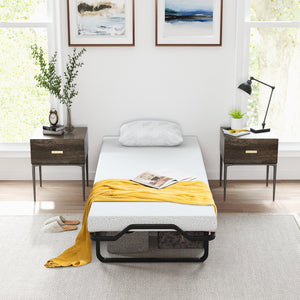 Rollaway Folding Bed with Memory Foam Mattress Made in Italy view 3